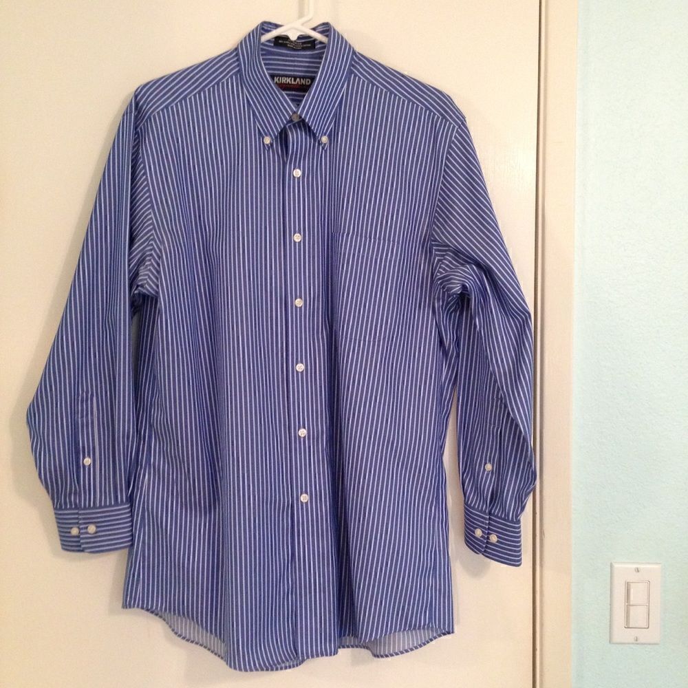 Kirkland signature button down dress shirt neck 16‎